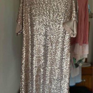 J.R. Nites By Carol Lin: Rose Gold Short Sequined Dress